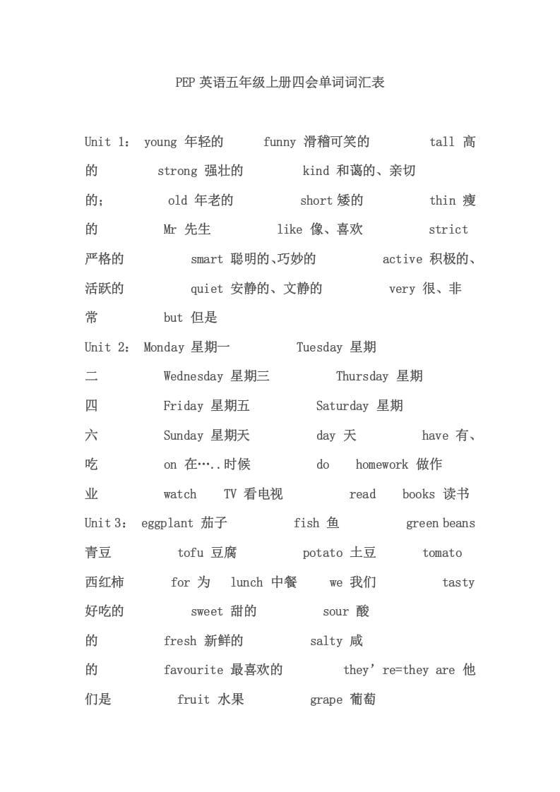 五年级英语上册PEP小学英语五年级上册复习要点提纲（人教版PEP）-启智优学网