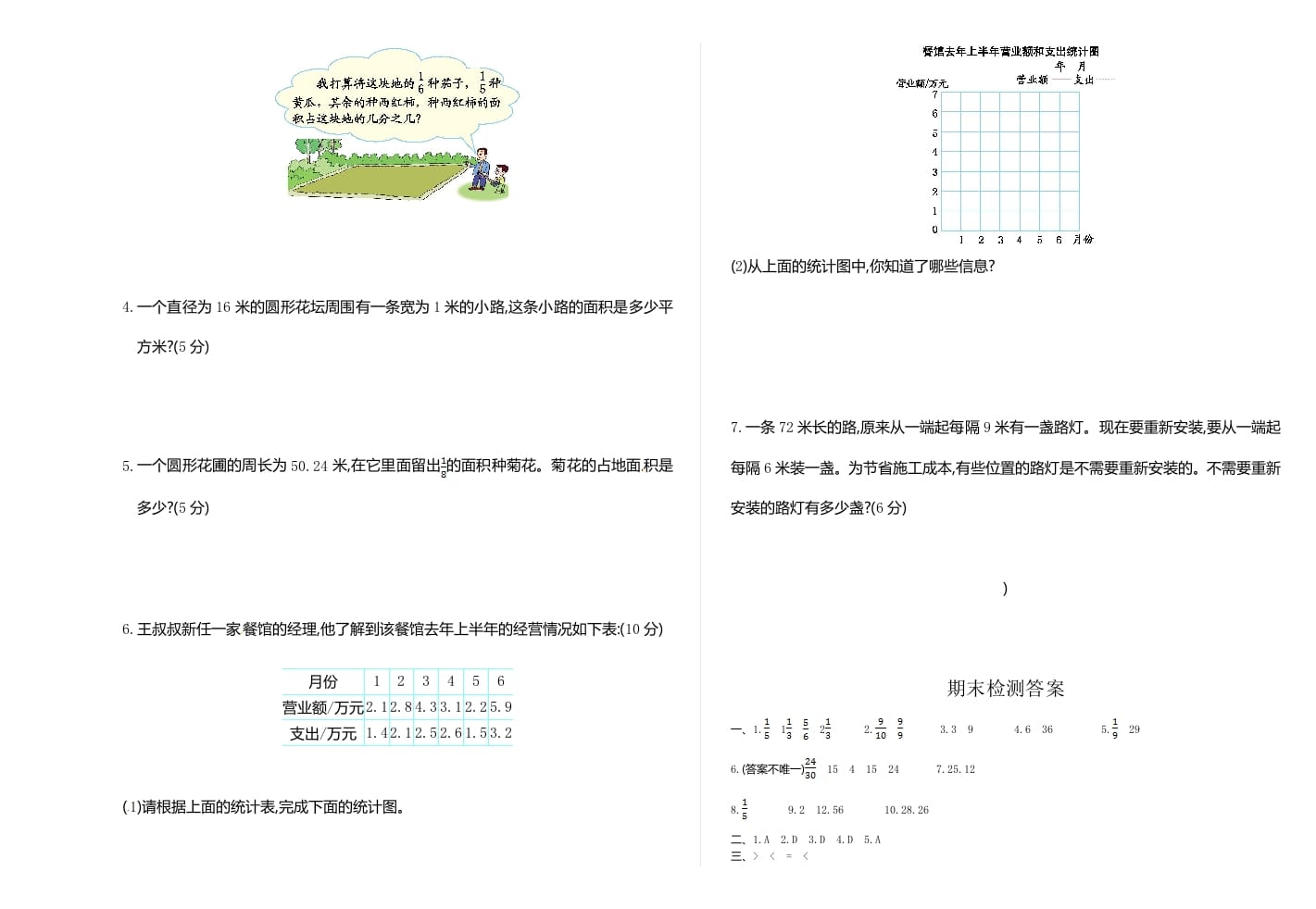 图片[3]-五年级数学下册苏教版下学期期末测试卷1-启智优学网