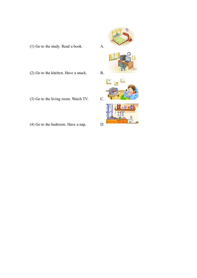 图片[2]-四年级英语上册Unit4_A_Let’s_learn同步习题（人教版一起点）-启智优学网