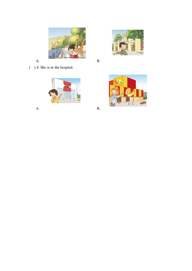 图片[3]-二年级英语上册Unit4_单元测试卷（人教版一起点）-启智优学网