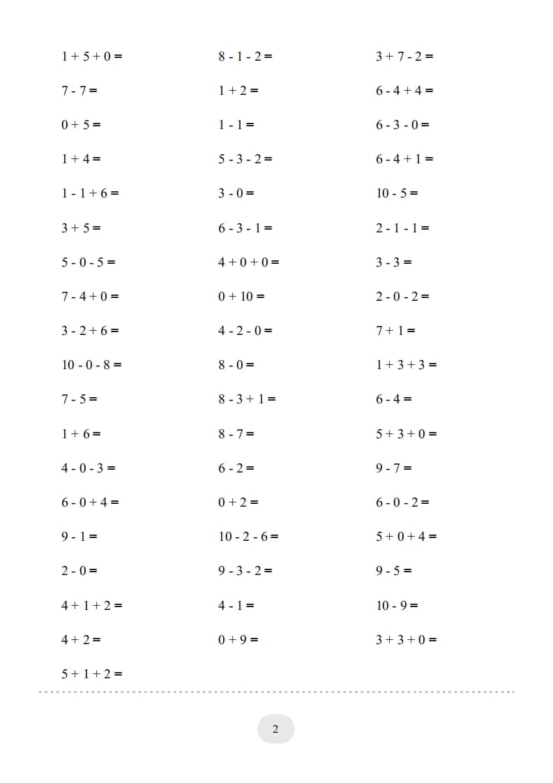 图片[2]-一年级数学上册（10以内的加减法–连加连减）2000题（人教版）-启智优学网