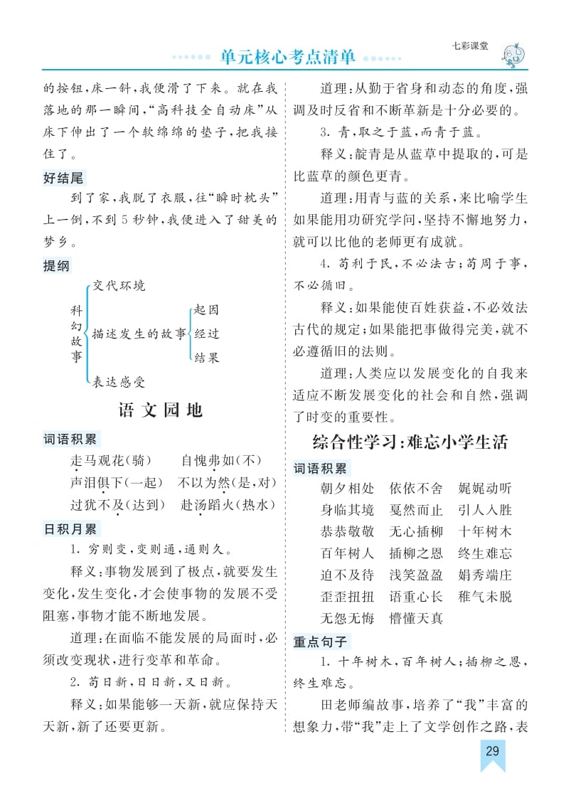 六年级语文下册第六单元核心考点清单-启智优学网