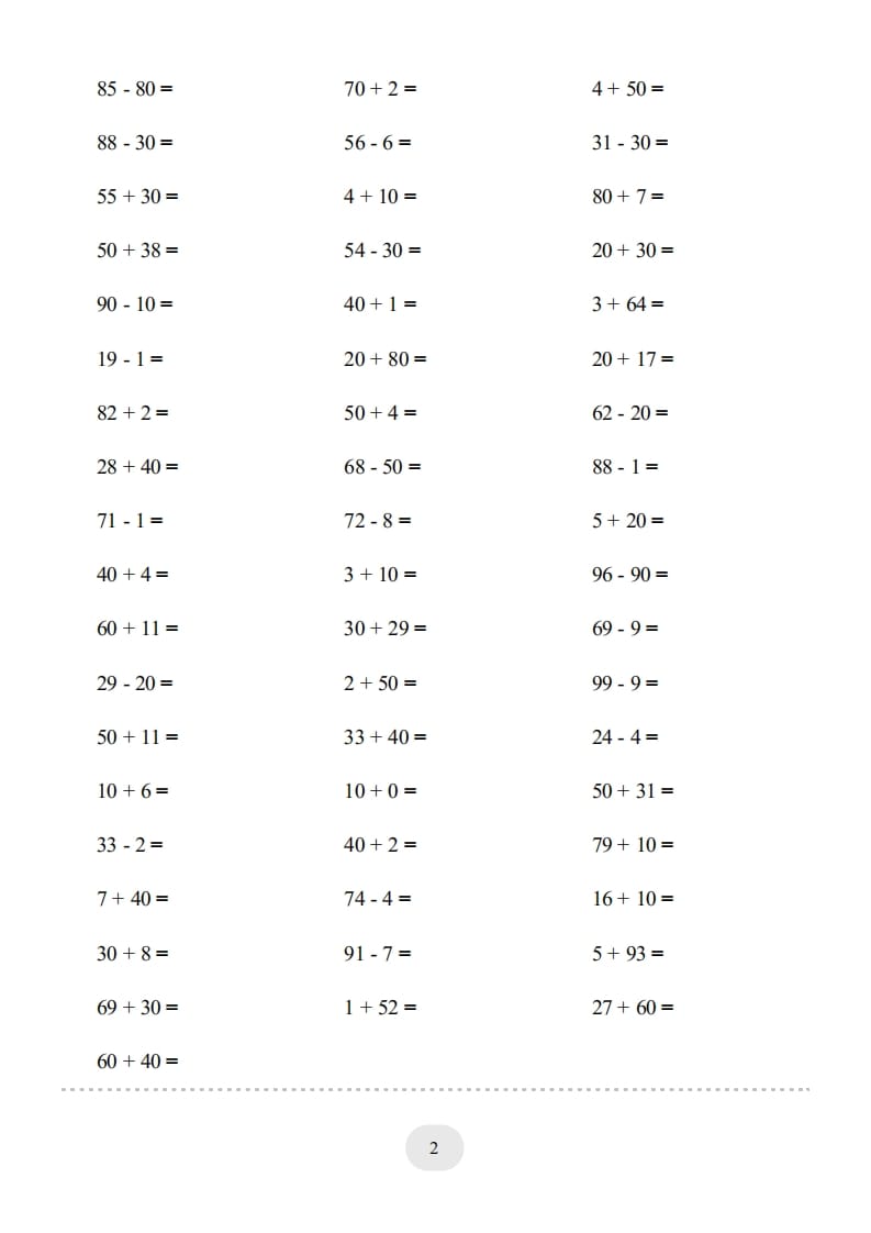 图片[2]-一年级数学上册（100以内的加减法(一)4000题2（人教版）-启智优学网