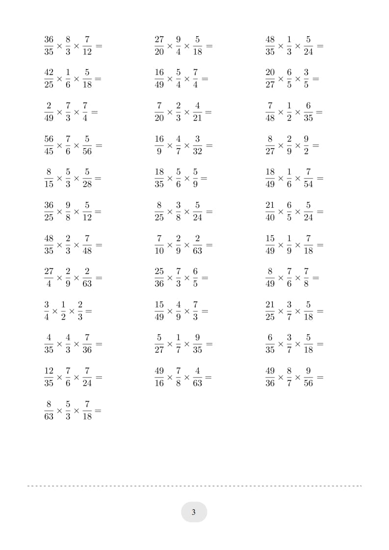 图片[3]-六年级数学上册▲口算题（分数连乘）连打版（人教版）-启智优学网