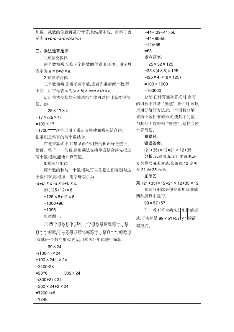 图片[2]-四年级数学下册3.运算定律-启智优学网