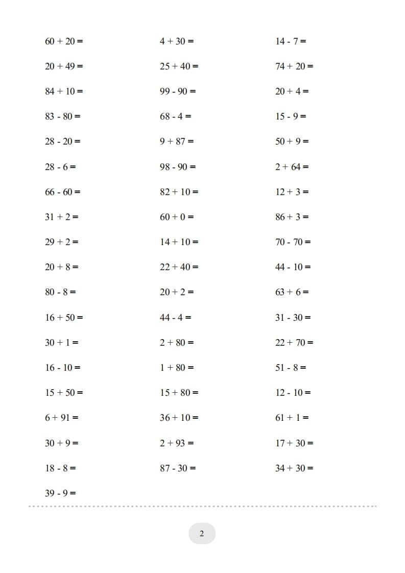 图片[2]-一年级数学上册100以内的加减法（一）4000题1（人教版）-启智优学网