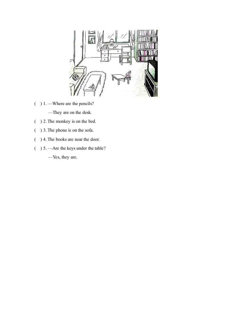 图片[3]-四年级英语上册Unit4_B_阶段训练（人教版一起点）-启智优学网