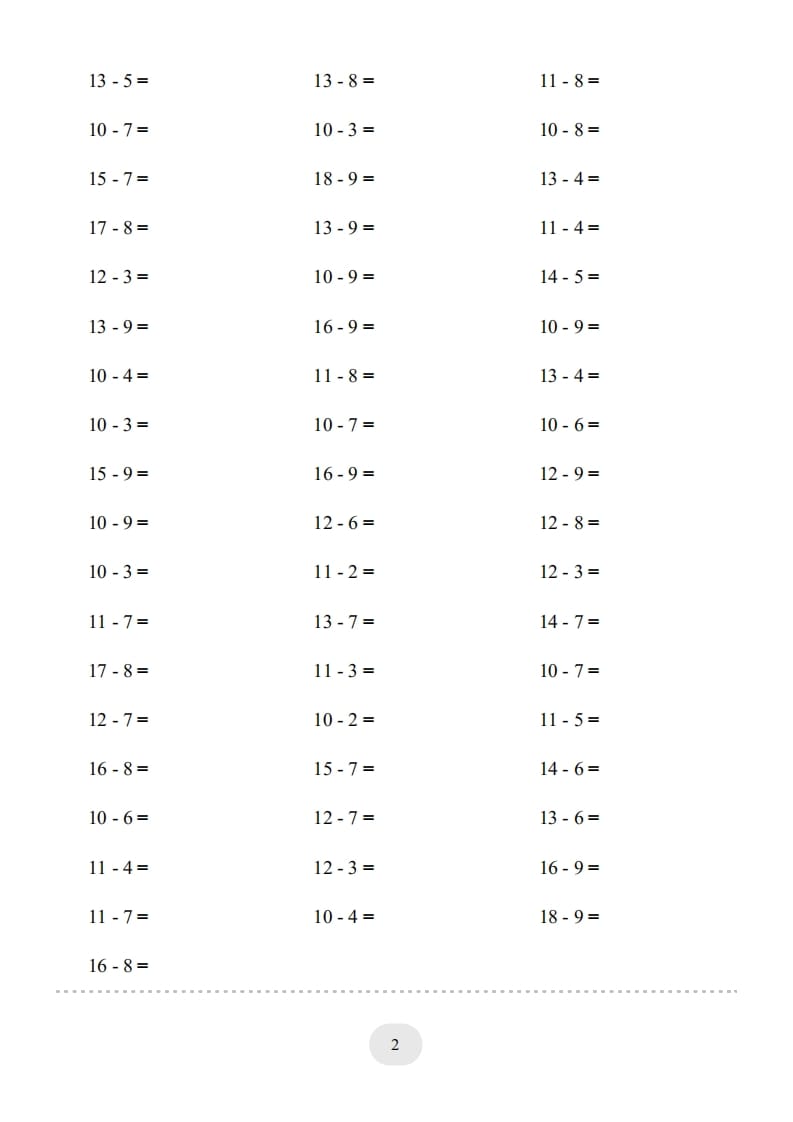 图片[2]-一年级数学上册20以内的退位减法)3000题（人教版）-启智优学网