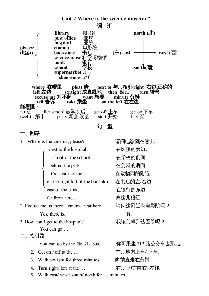 图片[2]-六年级英语上册知识点单元总结（人教版PEP）-启智优学网