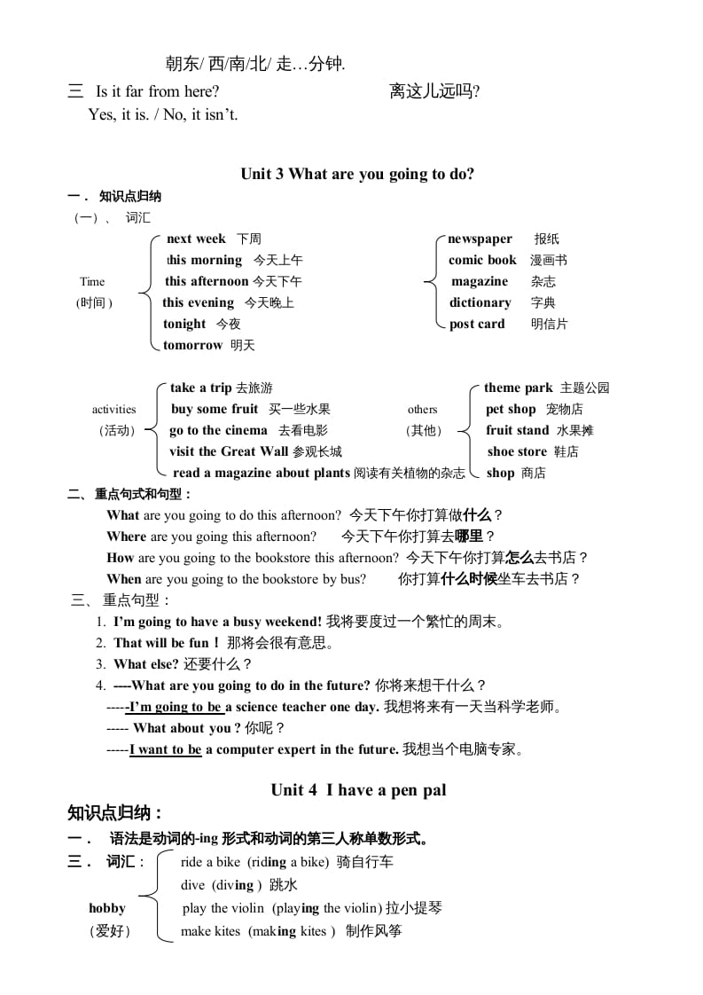 图片[3]-六年级英语上册知识点单元总结（人教版PEP）-启智优学网