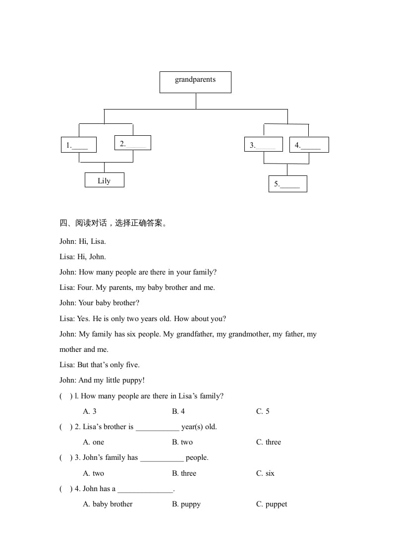 图片[2]-四年级英语上册Unit6_A_阶段训练（人教版一起点）-启智优学网