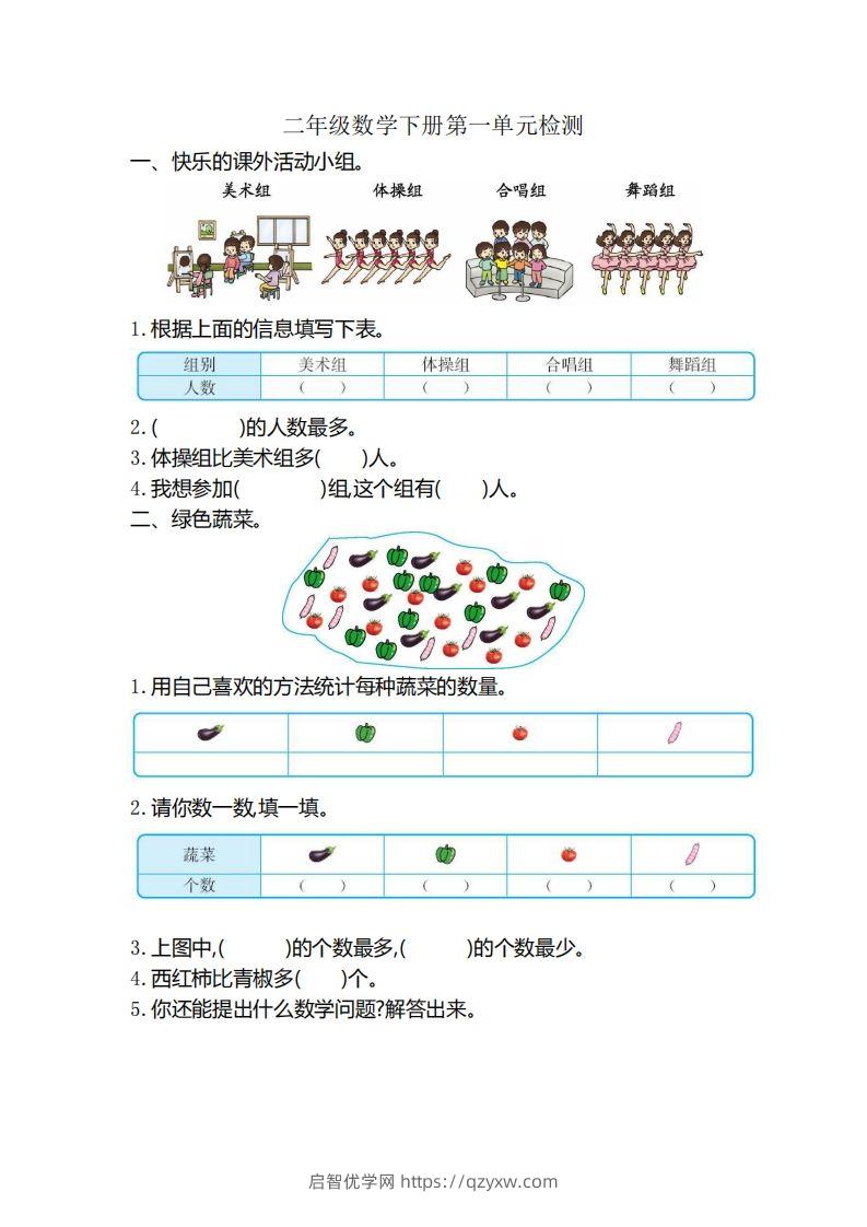 二（下）人教版数学第一单元检测卷.2-启智优学网