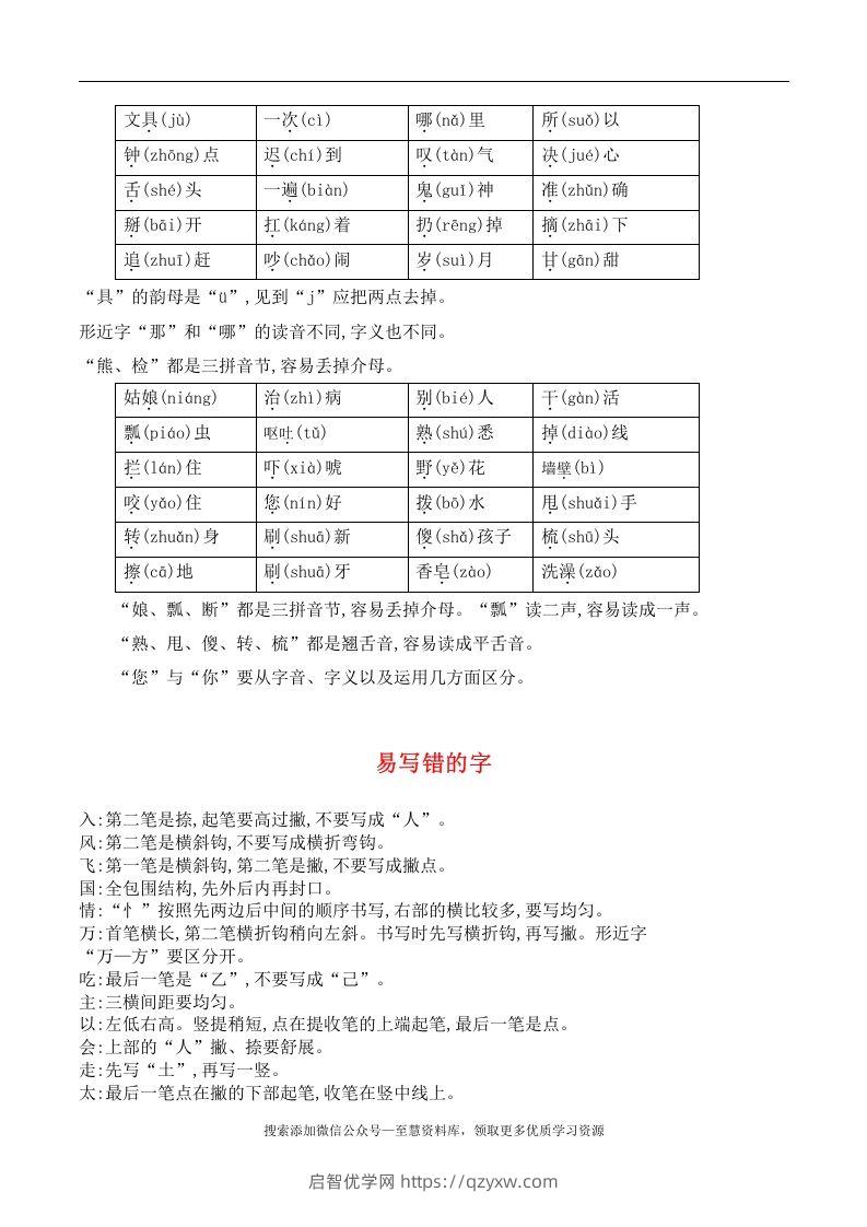 图片[3]-一年级语文下册期末总结—易读（写）错的字-启智优学网