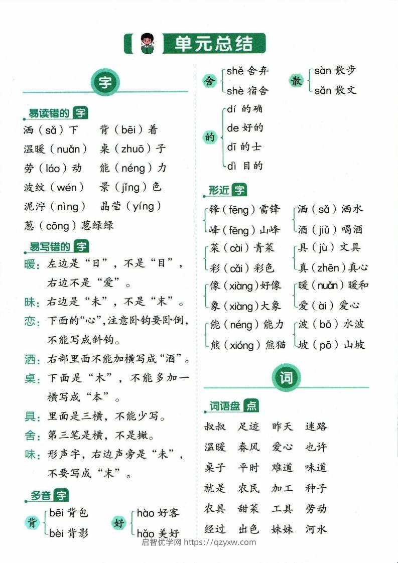 图片[3]-❤二年级下册语文单元总结-启智优学网