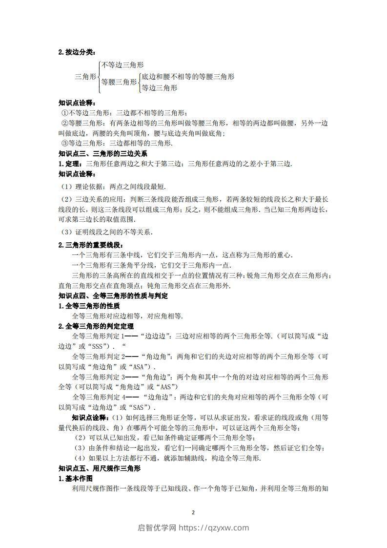 图片[2]-鲁教版数学七年级上册知识点汇总-启智优学网