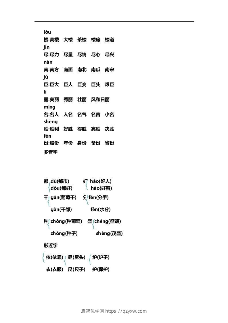 图片[2]-二上语文第四单元知识重点-启智优学网