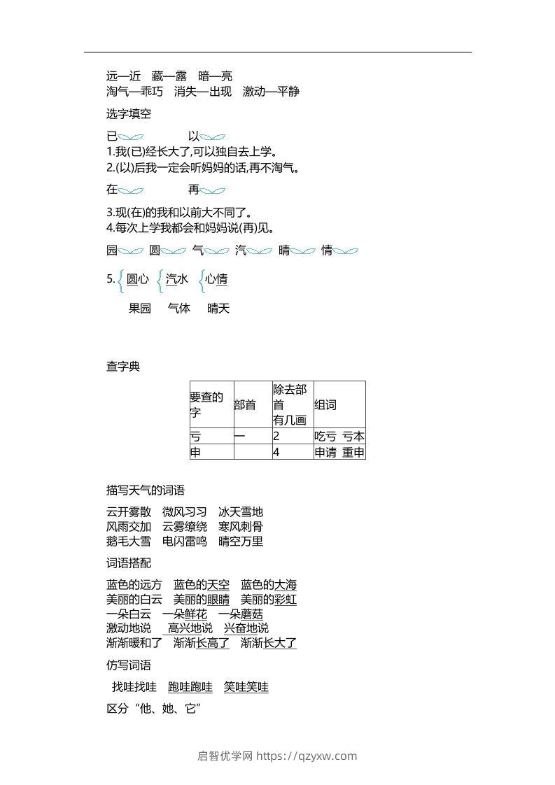 图片[3]-二上语文第七单元知识重点-启智优学网