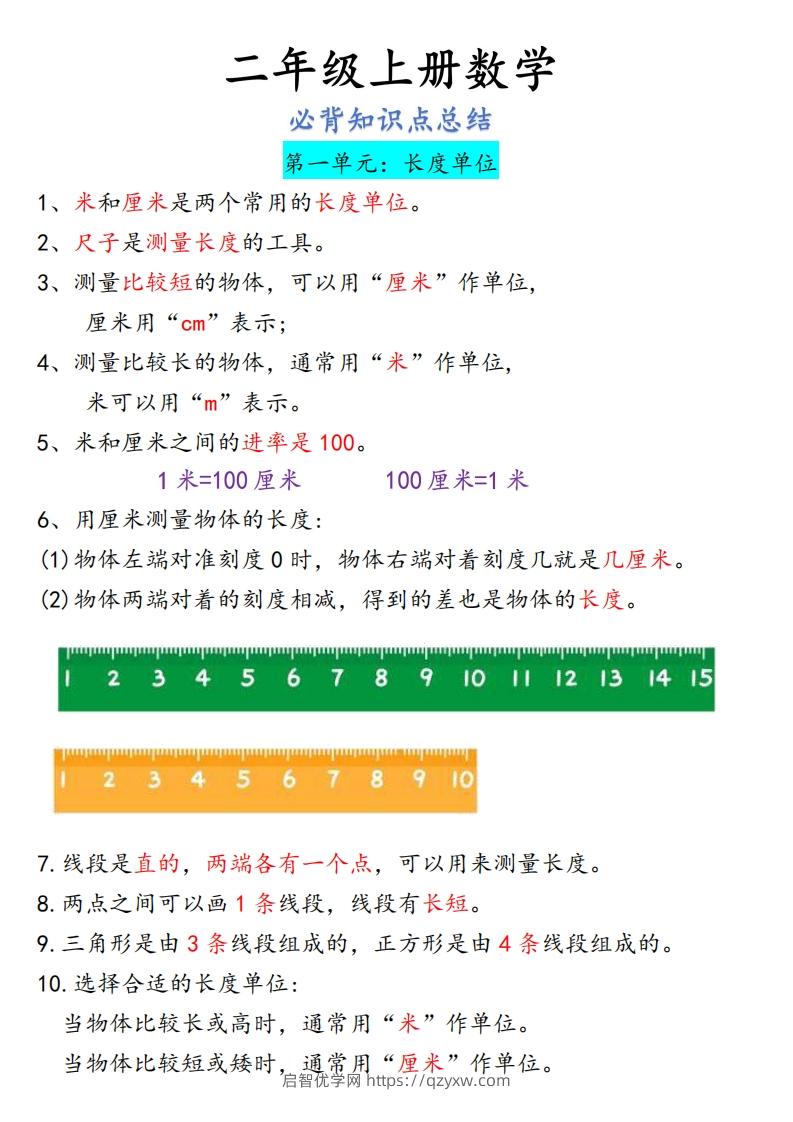 图片[3]-【二上】数学必背汇总-启智优学网