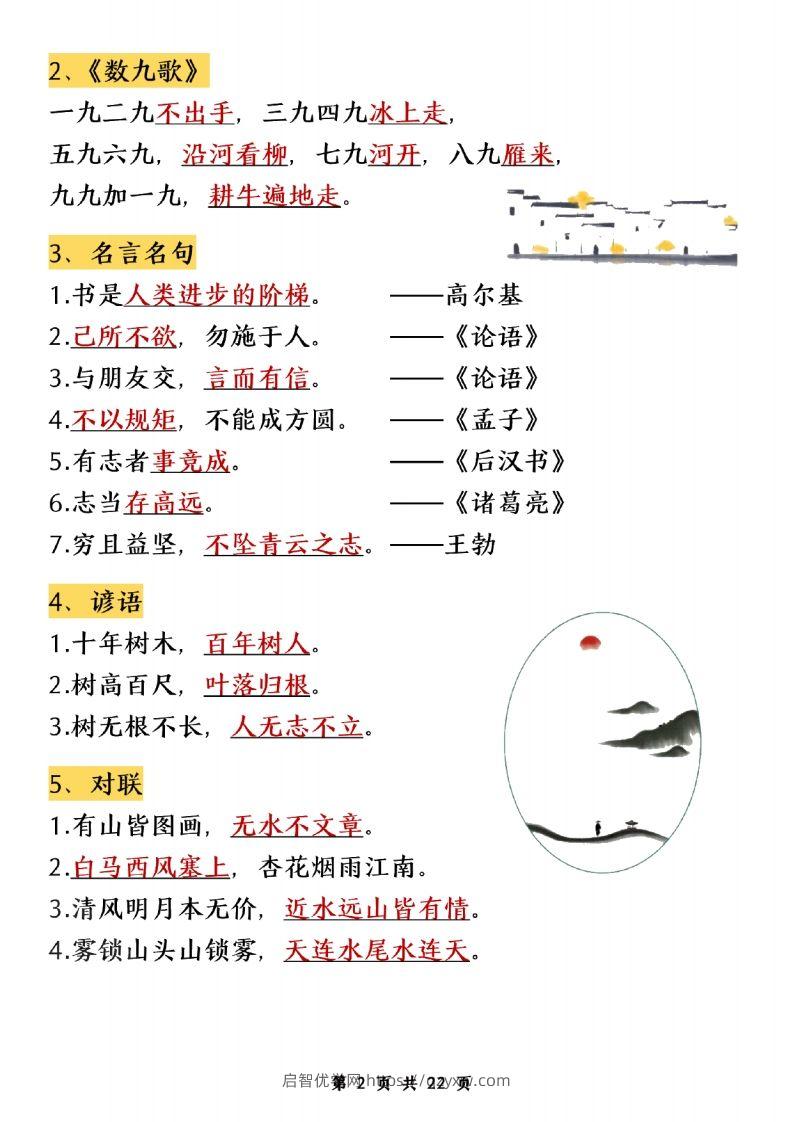 图片[2]-二年级上册语文期末知识点归纳汇总(1)-启智优学网