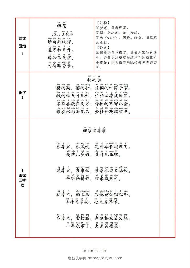 图片[2]-二上语文必背内容默写表-启智优学网